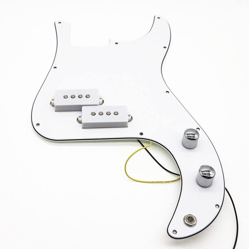 ROZILO White 3 Ply Pre-wired Bass Pick Guard Loaded P Bass Pickguard for Precision P Bass - Image 1